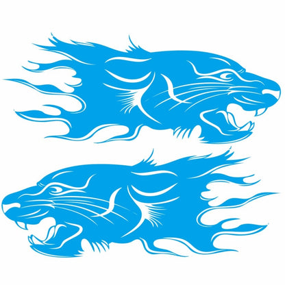 2 PCS/Set D-417 Lion Pattern Car Modified Decorative Sticker(Blue) - Decorative Sticker by buy2fix | Online Shopping UK | buy2fix