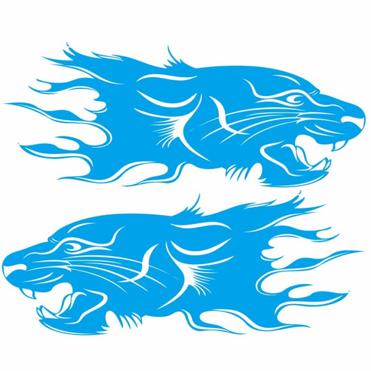 2 PCS/Set D-417 Lion Pattern Car Modified Decorative Sticker(Blue) - Decorative Sticker by buy2fix | Online Shopping UK | buy2fix
