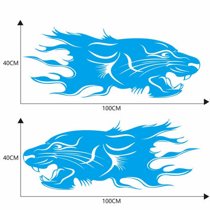 2 PCS/Set D-417 Lion Pattern Car Modified Decorative Sticker(Blue) - Decorative Sticker by buy2fix | Online Shopping UK | buy2fix