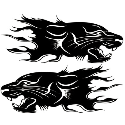 2 PCS/Set D-417 Lion Pattern Car Modified Decorative Sticker(Black) - Decorative Sticker by buy2fix | Online Shopping UK | buy2fix