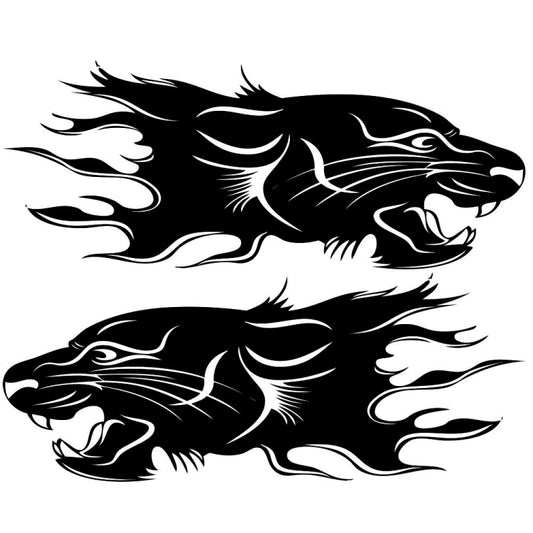 2 PCS/Set D-417 Lion Pattern Car Modified Decorative Sticker(Black) - Decorative Sticker by buy2fix | Online Shopping UK | buy2fix