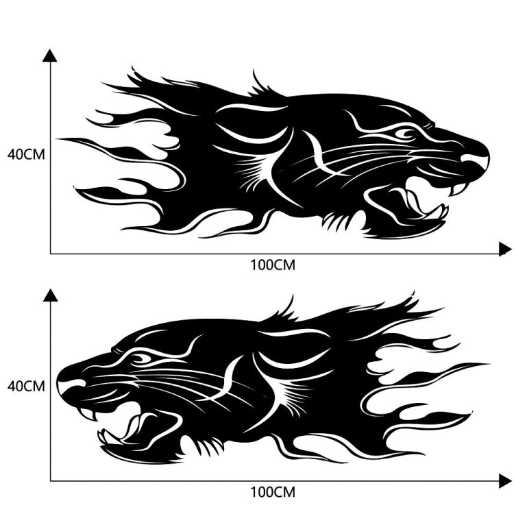 2 PCS/Set D-417 Lion Pattern Car Modified Decorative Sticker(Black) - Decorative Sticker by buy2fix | Online Shopping UK | buy2fix
