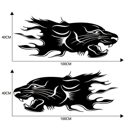 2 PCS/Set D-417 Lion Pattern Car Modified Decorative Sticker(Black) - Decorative Sticker by buy2fix | Online Shopping UK | buy2fix