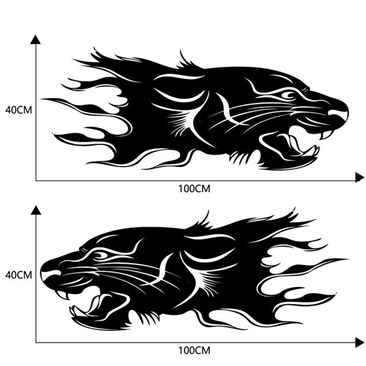 2 PCS/Set D-417 Lion Pattern Car Modified Decorative Sticker(Black) - Decorative Sticker by buy2fix | Online Shopping UK | buy2fix