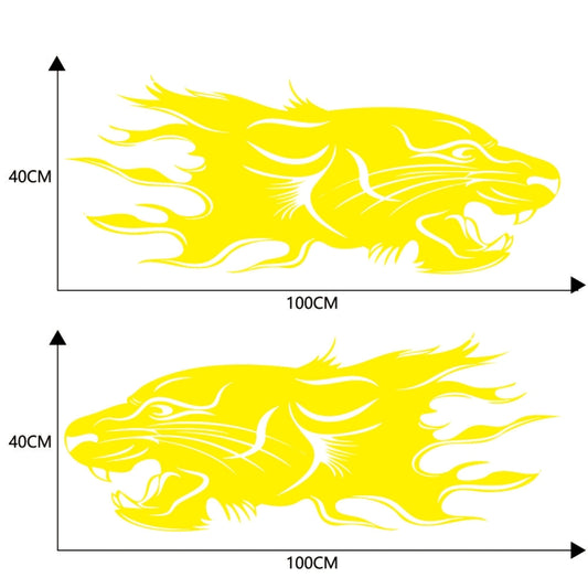 2 PCS/Set D-417 Lion Pattern Car Modified Decorative Sticker(Yellow) - Decorative Sticker by buy2fix | Online Shopping UK | buy2fix