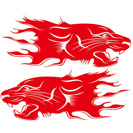 2 PCS/Set D-417 Lion Pattern Car Modified Decorative Sticker(Red) - Decorative Sticker by buy2fix | Online Shopping UK | buy2fix