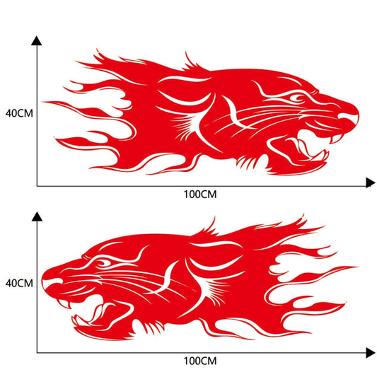 2 PCS/Set D-417 Lion Pattern Car Modified Decorative Sticker(Red) - Decorative Sticker by buy2fix | Online Shopping UK | buy2fix