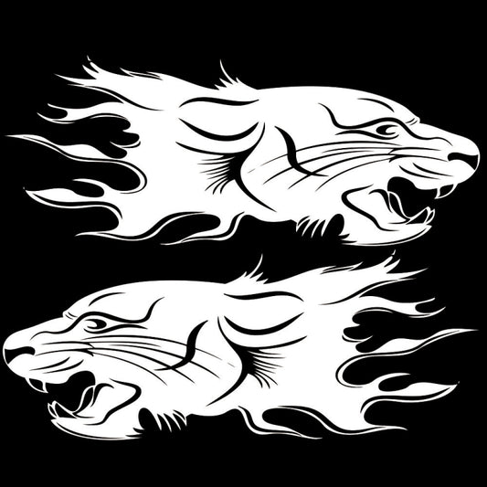 2 PCS/Set D-417 Lion Pattern Car Modified Decorative Sticker(White) - Decorative Sticker by buy2fix | Online Shopping UK | buy2fix