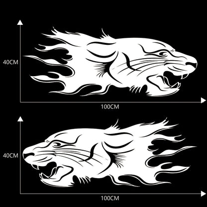 2 PCS/Set D-417 Lion Pattern Car Modified Decorative Sticker(White) - Decorative Sticker by buy2fix | Online Shopping UK | buy2fix