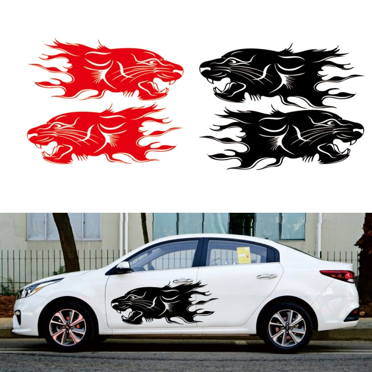 2 PCS/Set D-417 Lion Pattern Car Modified Decorative Sticker(Black) - Decorative Sticker by buy2fix | Online Shopping UK | buy2fix