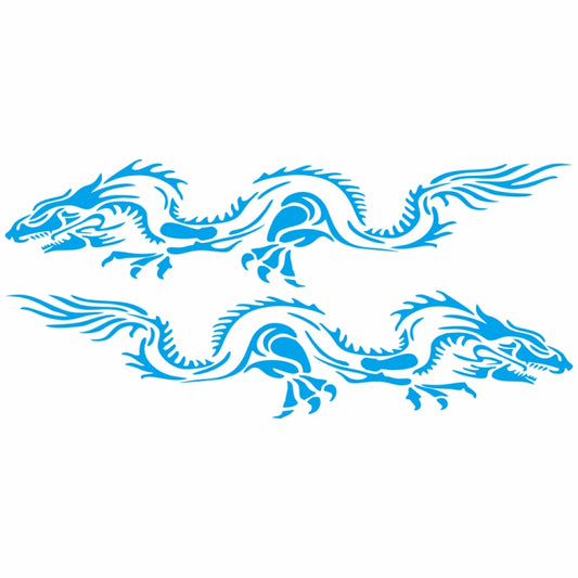 2 PCS/Set D-418 Dragon Totem Tribe Pattern Car Modified Decorative Sticker(Blue) - Decorative Sticker by buy2fix | Online Shopping UK | buy2fix