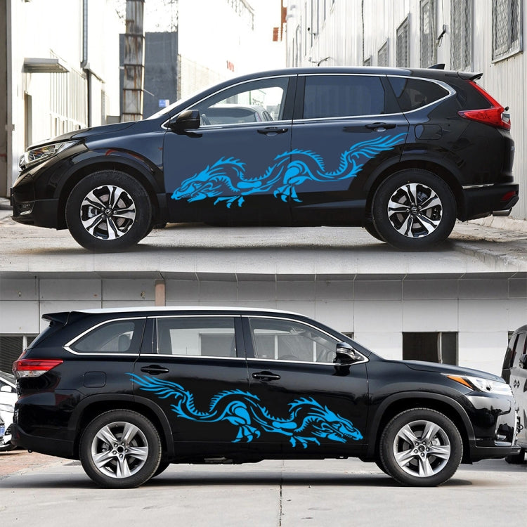 2 PCS/Set D-418 Dragon Totem Tribe Pattern Car Modified Decorative Sticker(Blue) - Decorative Sticker by buy2fix | Online Shopping UK | buy2fix