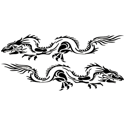 2 PCS/Set D-418 Dragon Totem Tribe Pattern Car Modified Decorative Sticker(Black) - Decorative Sticker by buy2fix | Online Shopping UK | buy2fix