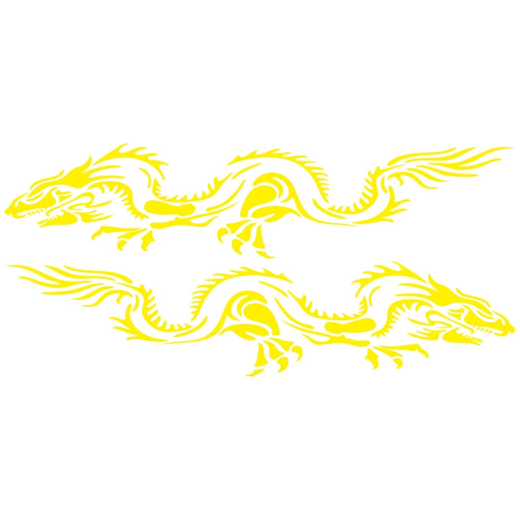 2 PCS/Set D-418 Dragon Totem Tribe Pattern Car Modified Decorative Sticker(Yellow) - Decorative Sticker by buy2fix | Online Shopping UK | buy2fix