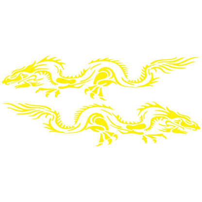 2 PCS/Set D-418 Dragon Totem Tribe Pattern Car Modified Decorative Sticker(Yellow) - Decorative Sticker by buy2fix | Online Shopping UK | buy2fix