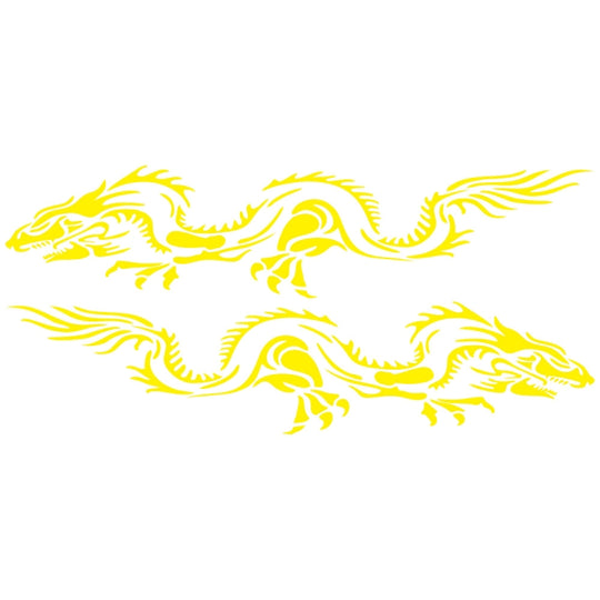 2 PCS/Set D-418 Dragon Totem Tribe Pattern Car Modified Decorative Sticker(Yellow)