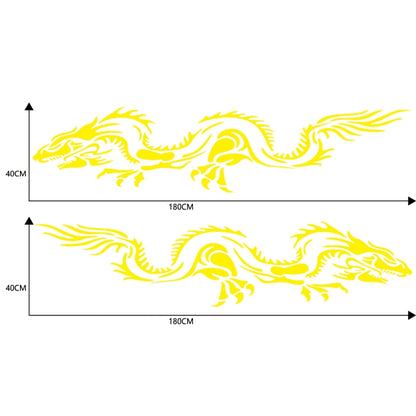 2 PCS/Set D-418 Dragon Totem Tribe Pattern Car Modified Decorative Sticker(Yellow) - Decorative Sticker by buy2fix | Online Shopping UK | buy2fix