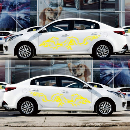2 PCS/Set D-418 Dragon Totem Tribe Pattern Car Modified Decorative Sticker(Yellow) - Decorative Sticker by buy2fix | Online Shopping UK | buy2fix