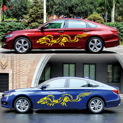 2 PCS/Set D-418 Dragon Totem Tribe Pattern Car Modified Decorative Sticker(Yellow) - Decorative Sticker by buy2fix | Online Shopping UK | buy2fix