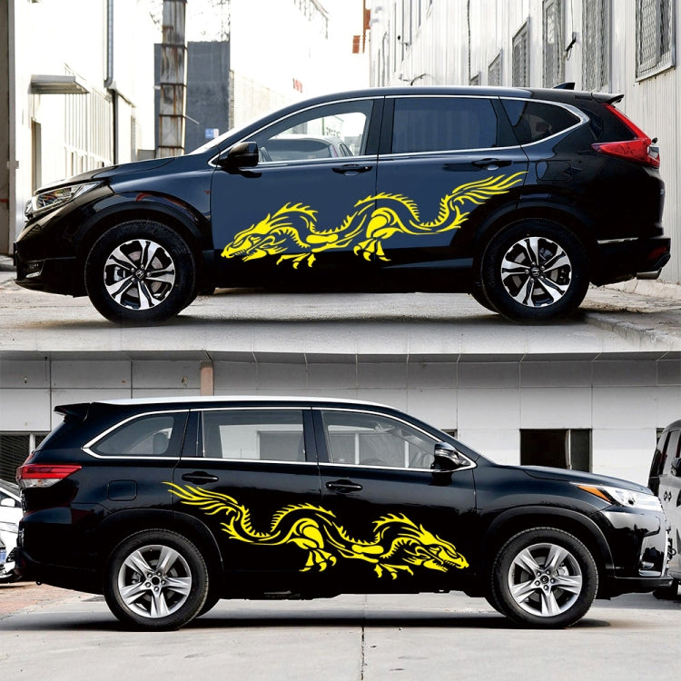 2 PCS/Set D-418 Dragon Totem Tribe Pattern Car Modified Decorative Sticker(Yellow) - Decorative Sticker by buy2fix | Online Shopping UK | buy2fix