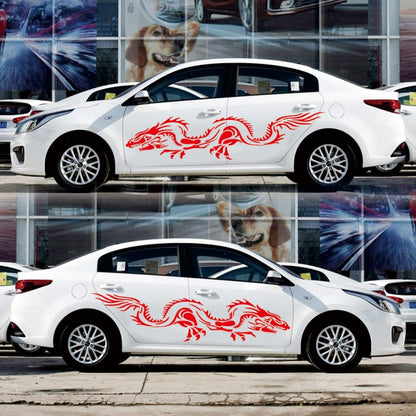 2 PCS/Set D-418 Dragon Totem Tribe Pattern Car Modified Decorative Sticker(Red) - Decorative Sticker by buy2fix | Online Shopping UK | buy2fix