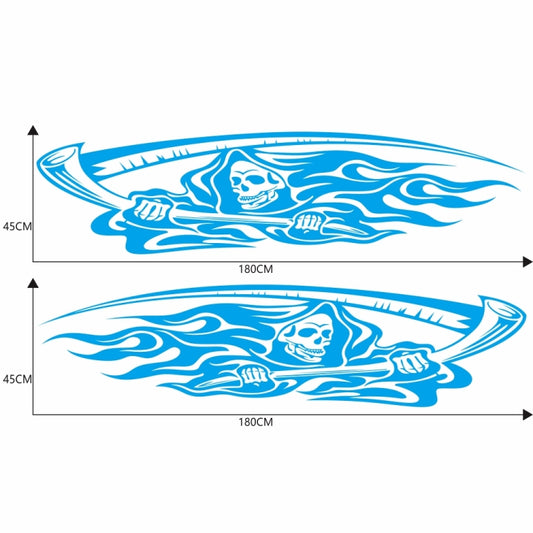 2 PCS/Set D-435 Grim Reaper Pattern Car Modified Decorative Sticker(Blue) - Decorative Sticker by buy2fix | Online Shopping UK | buy2fix