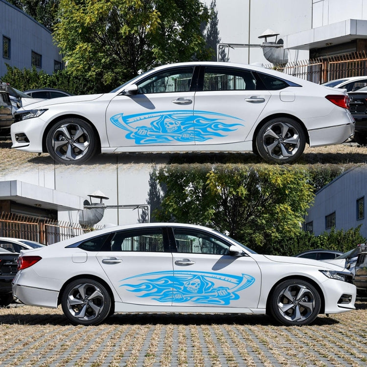 2 PCS/Set D-435 Grim Reaper Pattern Car Modified Decorative Sticker(Blue) - Decorative Sticker by buy2fix | Online Shopping UK | buy2fix