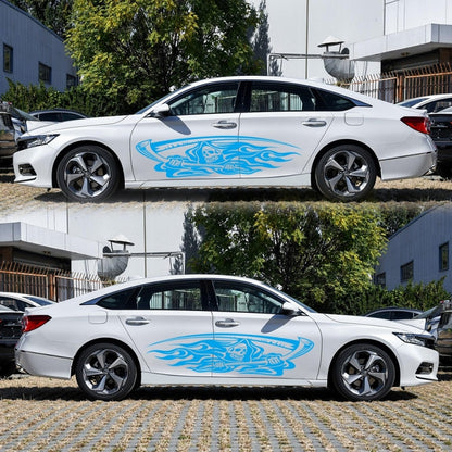 2 PCS/Set D-435 Grim Reaper Pattern Car Modified Decorative Sticker(Blue) - Decorative Sticker by buy2fix | Online Shopping UK | buy2fix