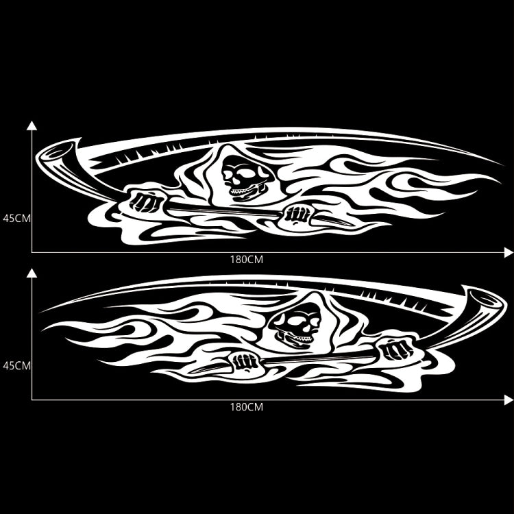 2 PCS/Set D-435 Grim Reaper Pattern Car Modified Decorative Sticker(White) - Decorative Sticker by buy2fix | Online Shopping UK | buy2fix