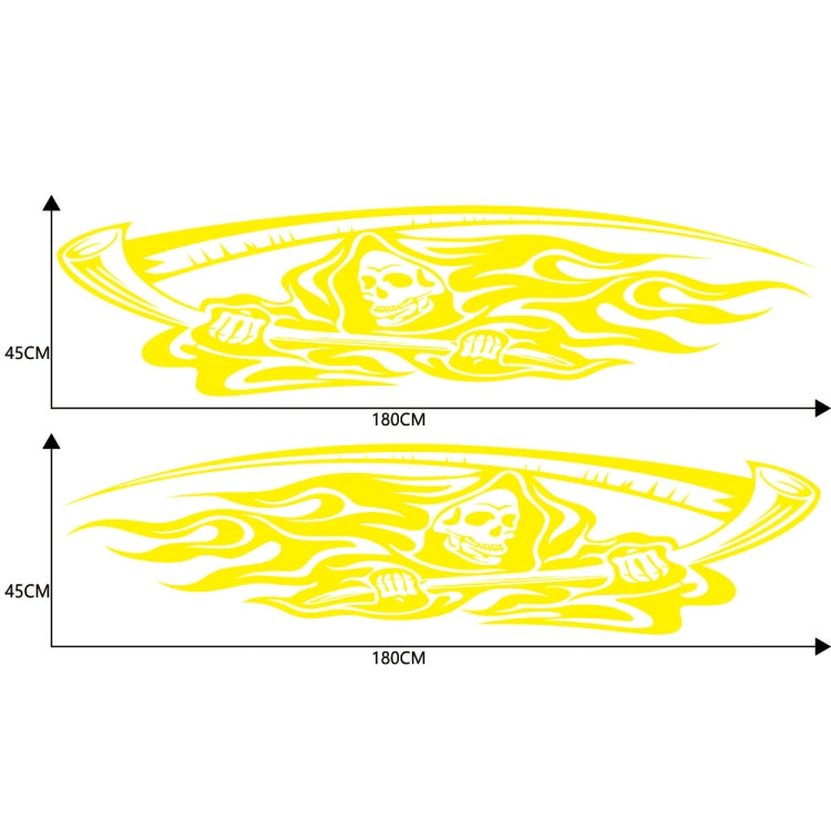 2 PCS/Set D-435 Grim Reaper Pattern Car Modified Decorative Sticker(Yellow) - Decorative Sticker by buy2fix | Online Shopping UK | buy2fix