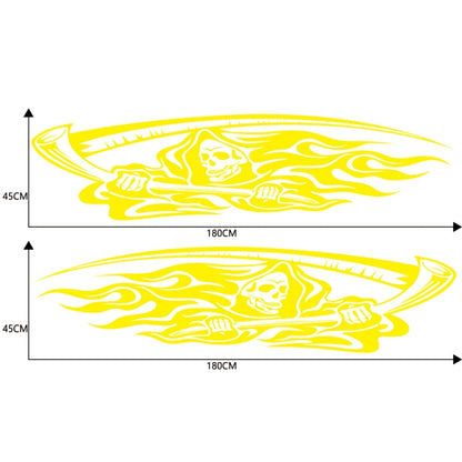 2 PCS/Set D-435 Grim Reaper Pattern Car Modified Decorative Sticker(Yellow) - Decorative Sticker by buy2fix | Online Shopping UK | buy2fix