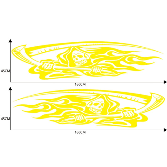 2 PCS/Set D-435 Grim Reaper Pattern Car Modified Decorative Sticker(Yellow) - Decorative Sticker by buy2fix | Online Shopping UK | buy2fix