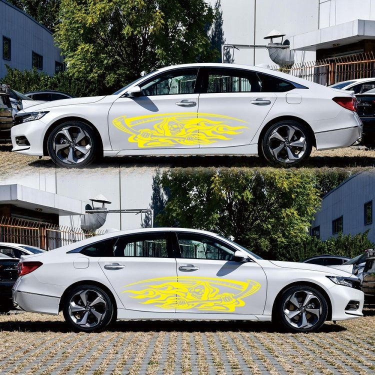 2 PCS/Set D-435 Grim Reaper Pattern Car Modified Decorative Sticker(Yellow) - Decorative Sticker by buy2fix | Online Shopping UK | buy2fix