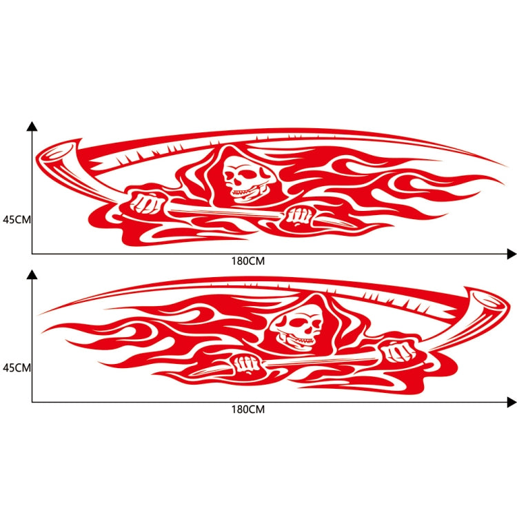 2 PCS/Set D-435 Grim Reaper Pattern Car Modified Decorative Sticker(Red) - Decorative Sticker by buy2fix | Online Shopping UK | buy2fix