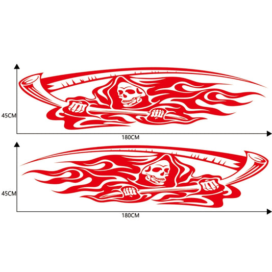 2 PCS/Set D-435 Grim Reaper Pattern Car Modified Decorative Sticker(Red) - Decorative Sticker by buy2fix | Online Shopping UK | buy2fix