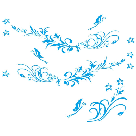 D-462 Butterfly Loves Flowers Pattern Car Modified Decorative Sticker(Blue) - Decorative Sticker by buy2fix | Online Shopping UK | buy2fix