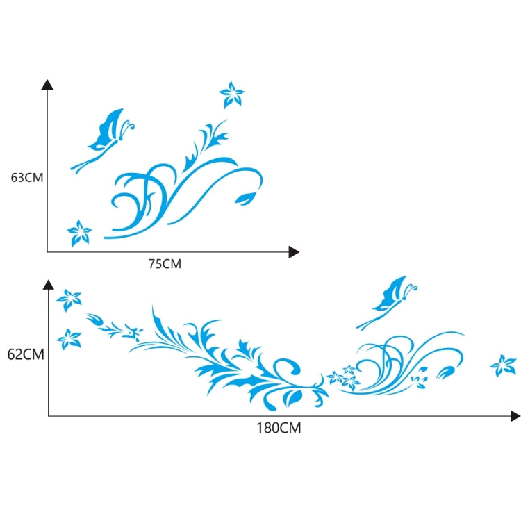 D-462 Butterfly Loves Flowers Pattern Car Modified Decorative Sticker(Blue) - Decorative Sticker by buy2fix | Online Shopping UK | buy2fix