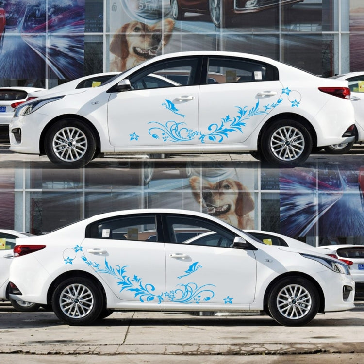 D-462 Butterfly Loves Flowers Pattern Car Modified Decorative Sticker(Blue) - Decorative Sticker by buy2fix | Online Shopping UK | buy2fix