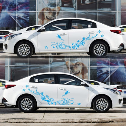 D-462 Butterfly Loves Flowers Pattern Car Modified Decorative Sticker(Blue) - Decorative Sticker by buy2fix | Online Shopping UK | buy2fix