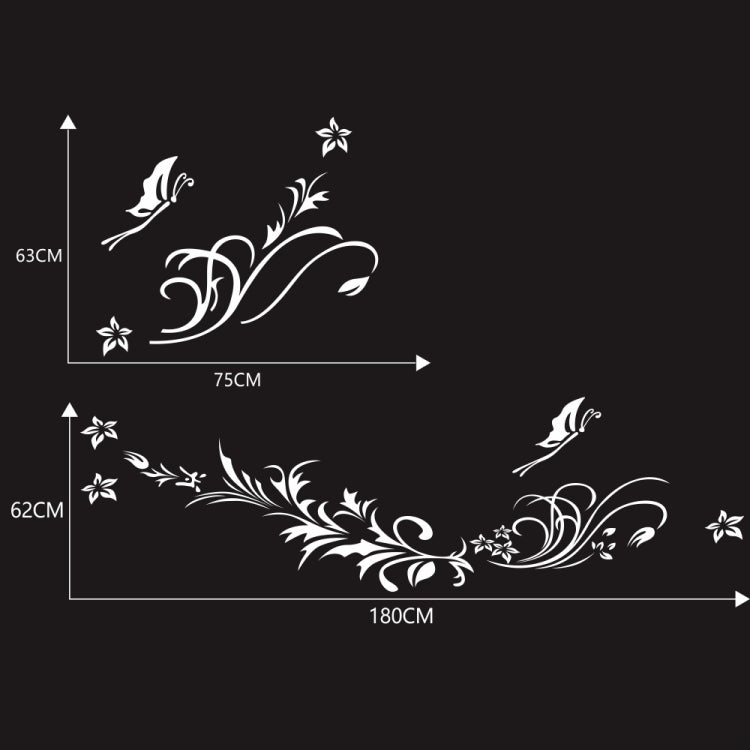 D-462 Butterfly Loves Flowers Pattern Car Modified Decorative Sticker(White) - Decorative Sticker by buy2fix | Online Shopping UK | buy2fix