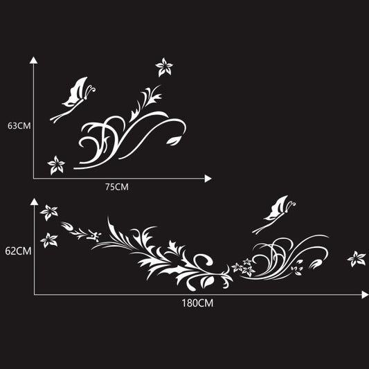D-462 Butterfly Loves Flowers Pattern Car Modified Decorative Sticker(White) - Decorative Sticker by buy2fix | Online Shopping UK | buy2fix