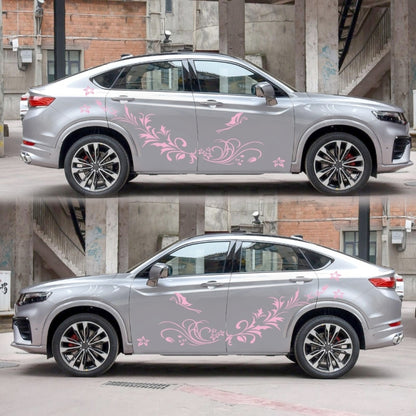D-462 Butterfly Loves Flowers Pattern Car Modified Decorative Sticker(Pink) - Decorative Sticker by buy2fix | Online Shopping UK | buy2fix