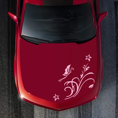 D-462 Butterfly Loves Flowers Pattern Car Modified Decorative Sticker(Pink) - Decorative Sticker by buy2fix | Online Shopping UK | buy2fix