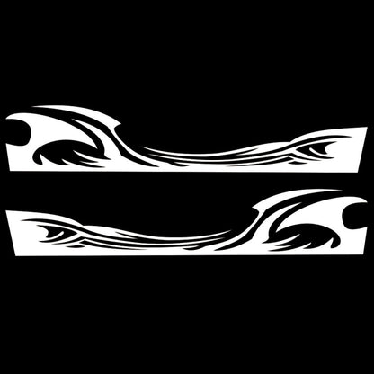 2 PCS/Set D-467 Waves Pattern Car Modified Decorative Sticker(White) - Decorative Sticker by buy2fix | Online Shopping UK | buy2fix