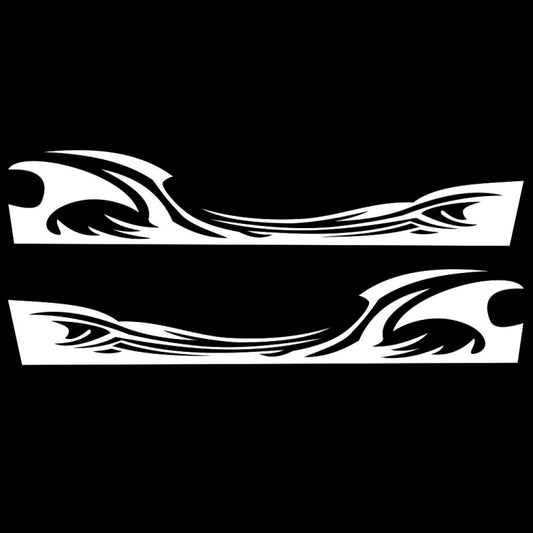 2 PCS/Set D-467 Waves Pattern Car Modified Decorative Sticker(White) - Decorative Sticker by buy2fix | Online Shopping UK | buy2fix