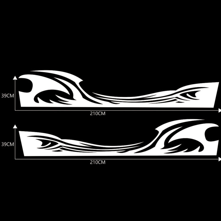 2 PCS/Set D-467 Waves Pattern Car Modified Decorative Sticker(White) - Decorative Sticker by buy2fix | Online Shopping UK | buy2fix