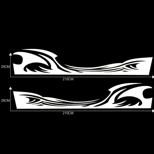 2 PCS/Set D-467 Waves Pattern Car Modified Decorative Sticker(White) - Decorative Sticker by buy2fix | Online Shopping UK | buy2fix