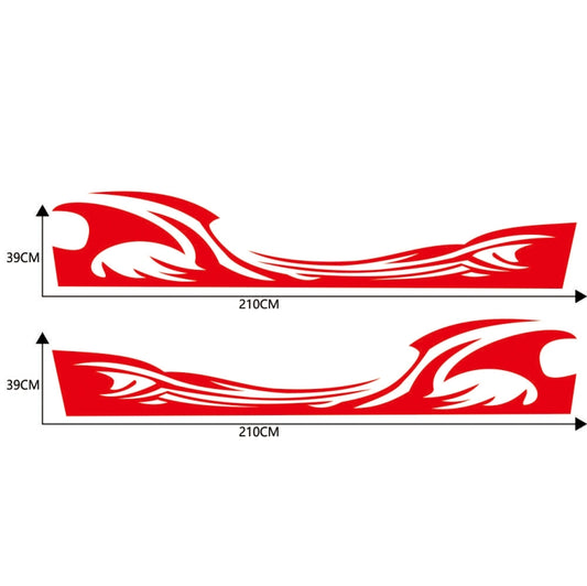 2 PCS/Set D-467 Waves Pattern Car Modified Decorative Sticker(Red) - Decorative Sticker by buy2fix | Online Shopping UK | buy2fix