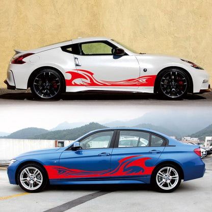 2 PCS/Set D-467 Waves Pattern Car Modified Decorative Sticker(Red) - Decorative Sticker by buy2fix | Online Shopping UK | buy2fix