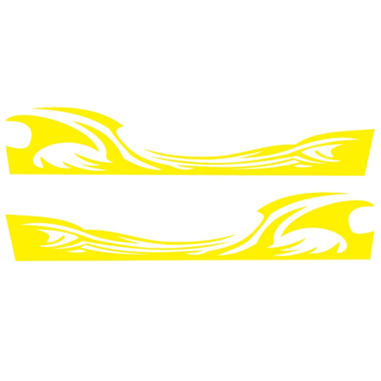 Autocollant décoratif modifié pour voiture, motif vagues D-467, 2 pièces/ensemble (jaune)